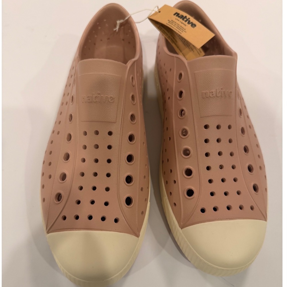Native Jefferson Chameleon Pink Bone White Slip On Shoes Mens 9 NWT